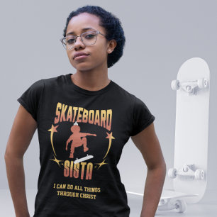 T-shirt SKATEBOARD SISTA Afro Skateboard Nom personnalisé