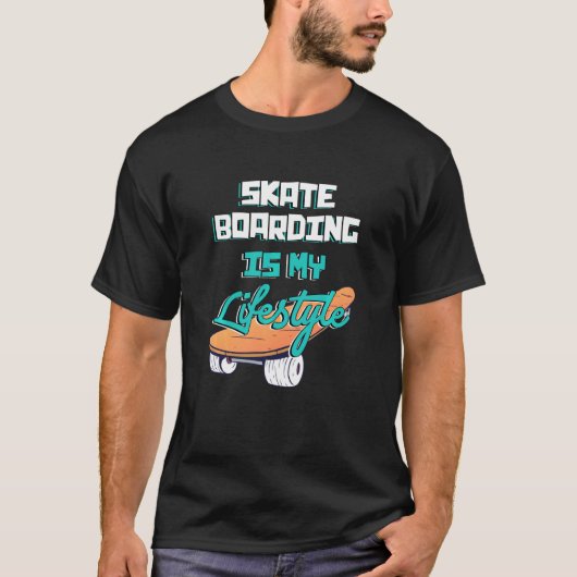 T-shirt Skateboard Skate Boarding Lifestyle Vie Skatin (Devant)