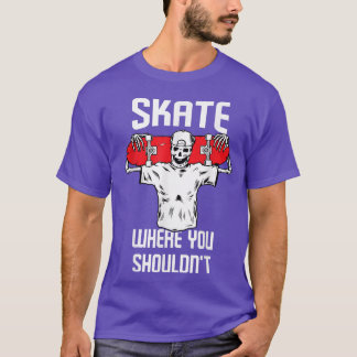 T-shirt Skateboard Skateboard Hommes Femmes Skeleton