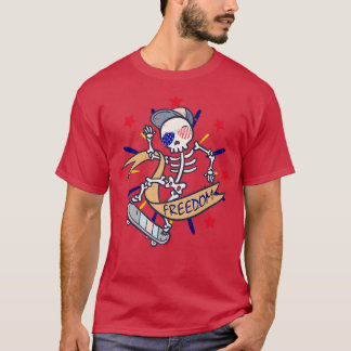 T-shirt Skateboard Skeleton a Funny Skeletons Skateboar