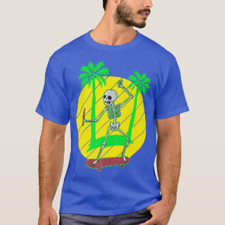 T-shirt Skateboard Skeleton Skateboard Palm tree
