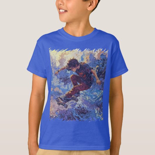 T-shirt Skateboard Surfing - Skateboarder Design (Devant)