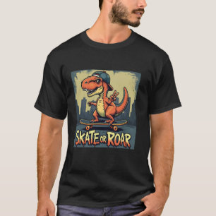 T-shirt Skateboard T-Rex Dinosaur Tee Cool Urban Street