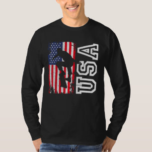 T-shirt Skateboard USA Drapeau 4 juillet patriotique Ameri