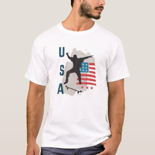 T-shirt Skateboard USA Support Team T USA Drea Drapeau Dre