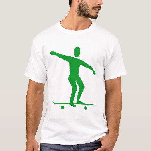 T-shirt Skateboard - Vert Gris (Devant)