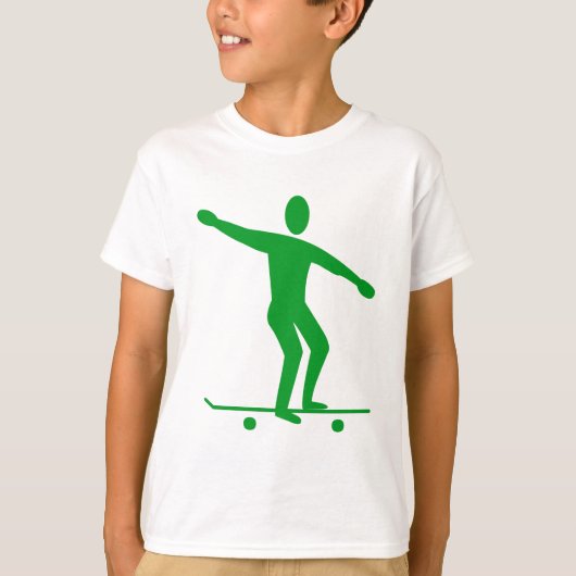 T-shirt Skateboard - Vert Gris (Devant)