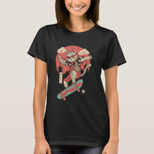 T-shirt Skateboard Vintage japonais Ukiyo-e Art