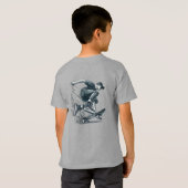 T-shirt Skateboarder bleu Burnt Orange Joyeux Birthday Boy (Dos entier)