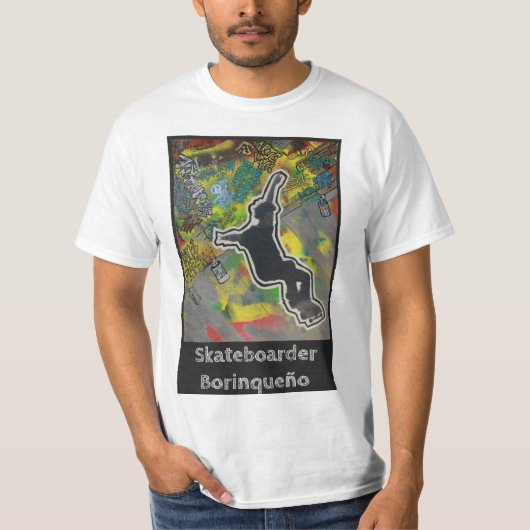 T-shirt Skateboarder Borinqueño (Devant)