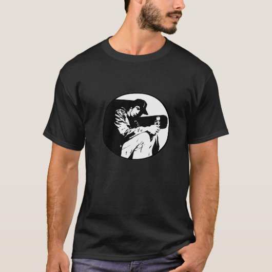 T-shirt Skateboarder noir et blanc (Devant)