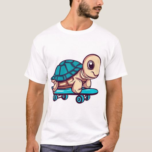 T-shirt Skateboarding Turtle (Devant)