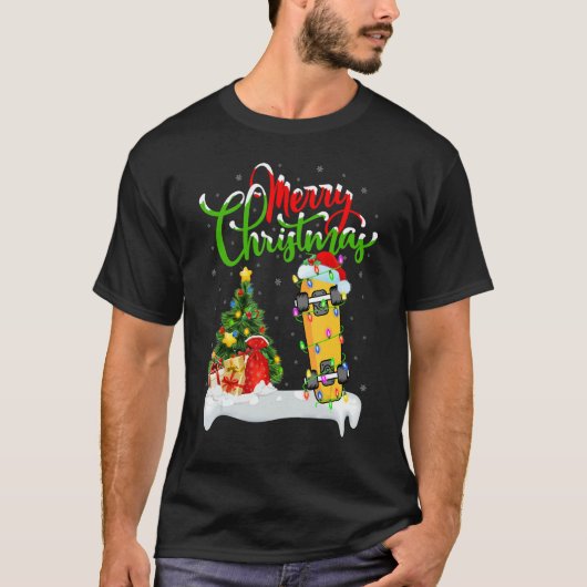 T-shirt Skateboarding Xmas Decorations Skateboarding Chr (Devant)