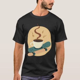 T-shirt Skater Brew | Tasse de café radicale sur skateboar