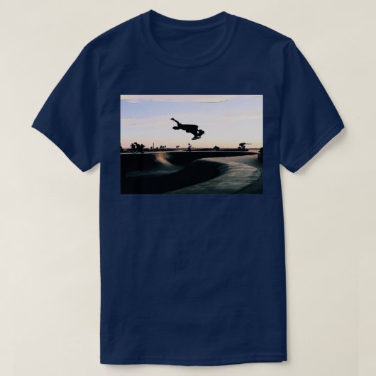 T-shirt skater extrême cascade utilisation skateboard dans (Design devant)