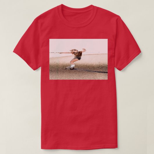T-shirt skater extrême cascade utilisation skateboard dans (Design devant)