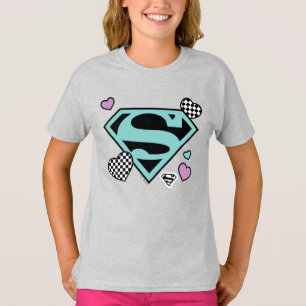 T-shirt Skater Girl Supergirl Coeurs S-Shield