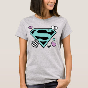 T-shirt Skater Girl Supergirl Coeurs S-Shield