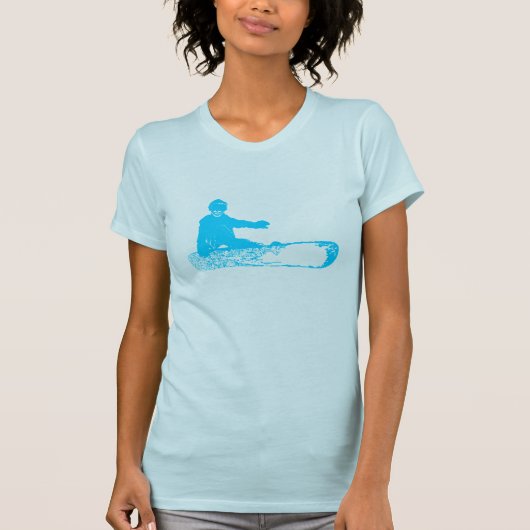 T-shirt skeleboarder. turquoise. (Devant)