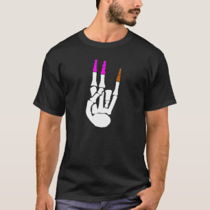 T-shirt Skeletal Le Shocker Deux Dans Le Rose Dans Le St