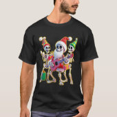 T-shirt **Skeleton 3D Christm Santa Party – Funnyas Skelet (Devant)