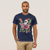 T-shirt **Skeleton 3D Christm Santa Party – Funnyas Skelet (Devant entier)