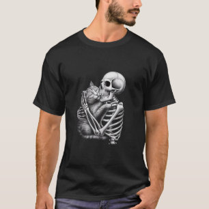T-shirt Skeleton Accrocher chat Halloween Amoureux des cha