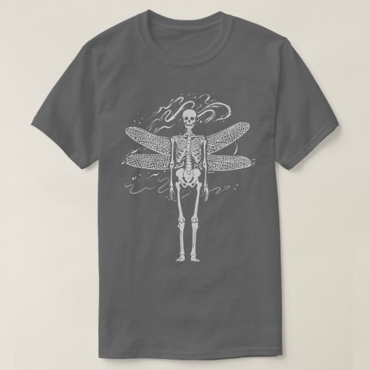 T-shirt Skeleton Ailes Horreur Satanisme gothique Demon Ev (Design devant)