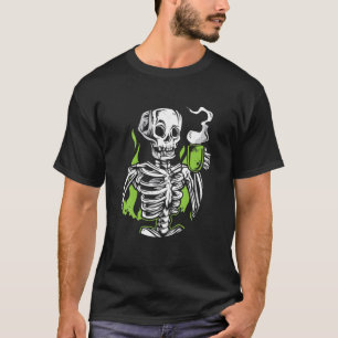 T-shirt Skeleton Alien crâne Boire Café Drôle nouveauté