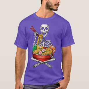 T-shirt Skeleton Anime Japonais Nourriture Ramen Amateurs