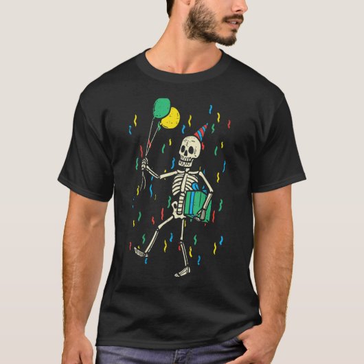 T-shirt Skeleton Anniversaire Funny Happy Halloween Annive (Devant)