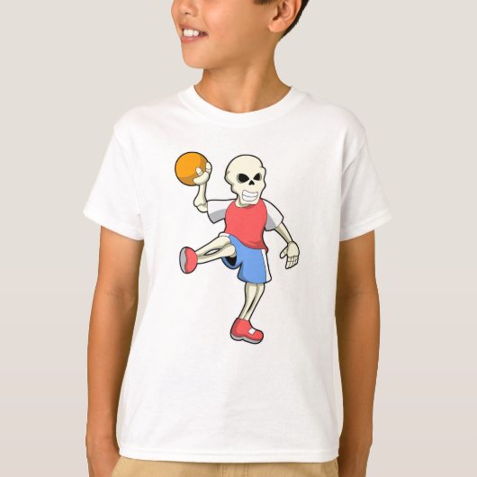 T-shirt Skeleton at Handball player avec Handball (Devant)