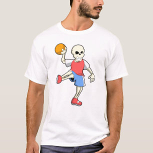 T-shirt Skeleton at Handball player avec Handball