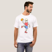 T-shirt Skeleton at Handball player avec Handball (Devant entier)