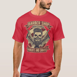 T-shirt Skeleton Barber Haircut & Shaves Barber Shopping C