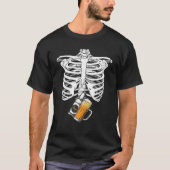 T-shirt Skeleton Beer Xray Grossesse Faire-part Papa (Devant)