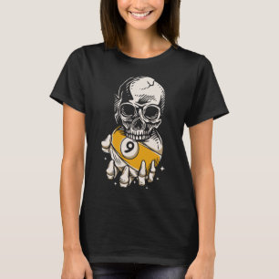 T-shirt Skeleton Billard Ll Snooker Pool Billard Playe