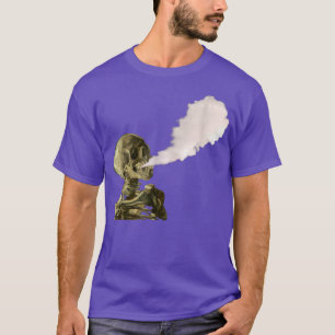 T-shirt Skeleton blowing major vape cloud 