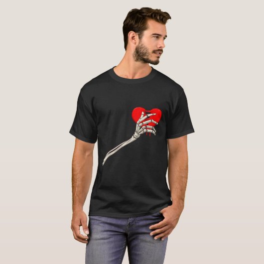 T-shirt Skeleton Broken Heart Bones Divorce Breakup Heartb (Devant entier)