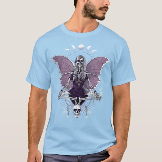 T-shirt Skeleton Butterfly Goth (Devant)