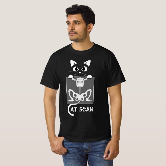 T-shirt Skeleton Cat Scan Ct Scaning Funny X Ray Pun mème (Devant entier)