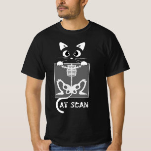 T-shirt Skeleton Cat Scan Ct Scaning Funny X Ray Pun mème