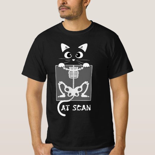 T-shirt Skeleton Cat Scan Ct Scaning Funny X Ray Pun mème (Devant)