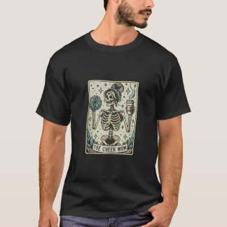 T-shirt Skeleton Cheer Mom Tarot Card Vintage Funny Cheerl