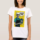 T-shirt Skeleton Coffee Time - Classic Pop Art (Devant)