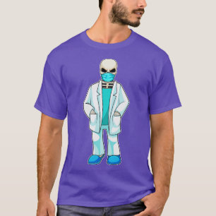 T-shirt Skeleton comme docteur avec masque visage
