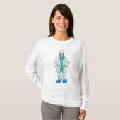 T-shirt Skeleton comme docteur avec masque visage (Devant entier)
