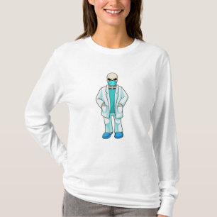 T-shirt Skeleton comme docteur avec masque visage