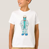 T-shirt Skeleton comme docteur avec masque visage (Devant)
