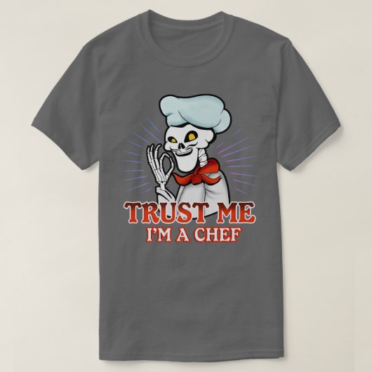 T-shirt Skeleton Cook Cooking Chef  (Design devant)